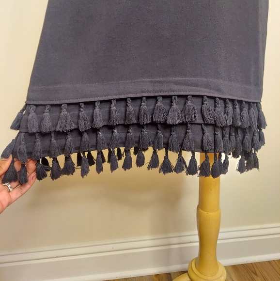 Zara Woman Black Tassel Fringe Shift Mini Dress Short Sleeve Size Medium - Picture 4 of 4